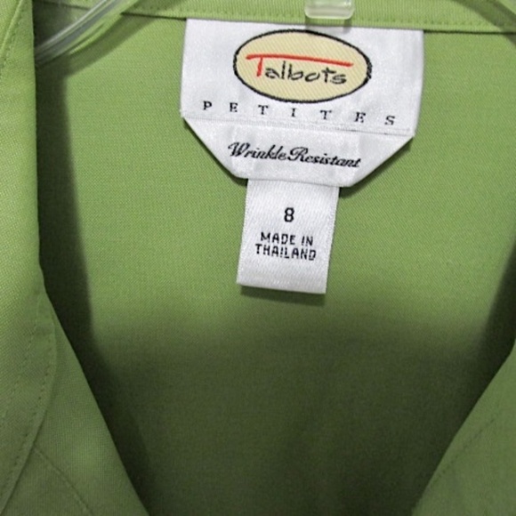 Talbots Green Dress Shirt, Size 8P - Picture 3 of 8